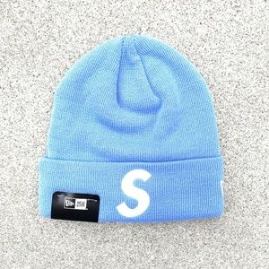 light blue supreme beanie